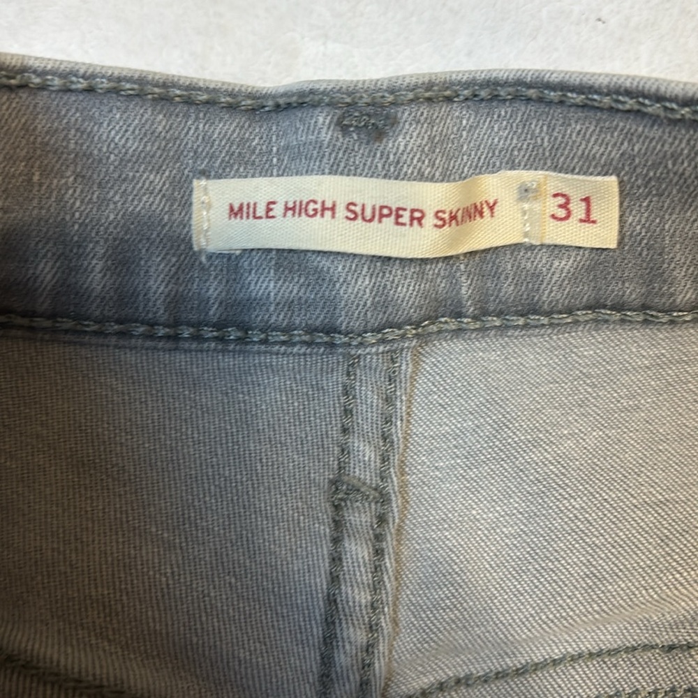 Levi’s Women’s Gray Wash Mile High Super Skinny 31 - Picture 4 of 5